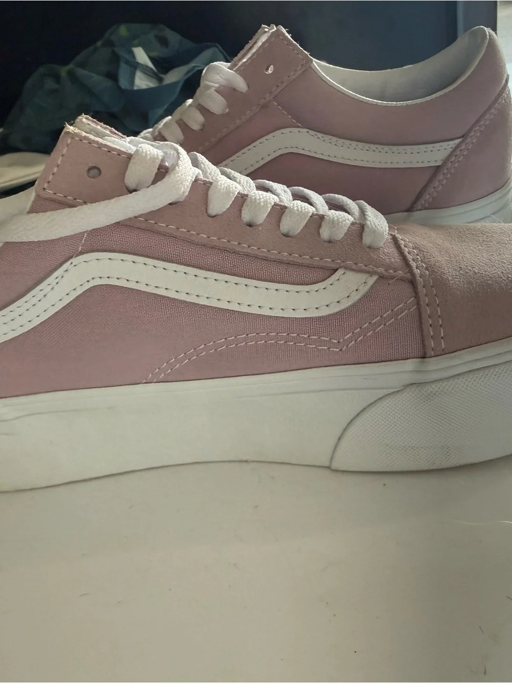 Women’s Low-Top platform Canvas Sneakers in Dusty Pink with White Accent